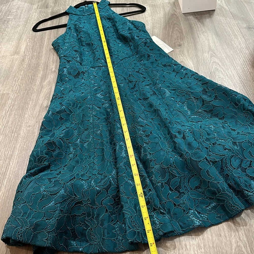 Eliza J Teal Green Blue Lace Formal Dress - Picture 9 of 11